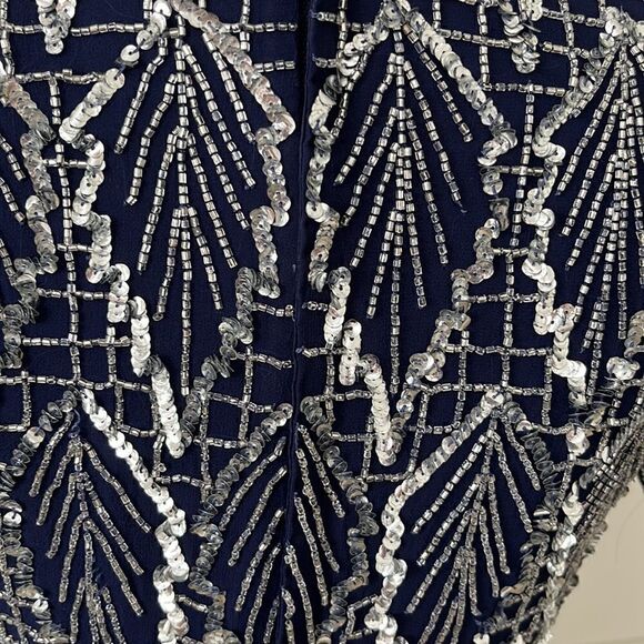 Laurence Kazar Exceptional Vintage Silk Hand Beaded Dress Bridal Formal - Picture 7 of 15